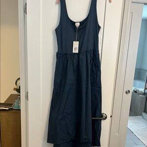 Blue Casual Sleeveless Scoop Neck Sundress